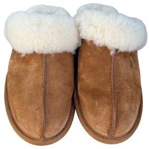 UGG Scuffette II Slippers Womens 6 Chestnut Suede Sheepskin Slide 5661